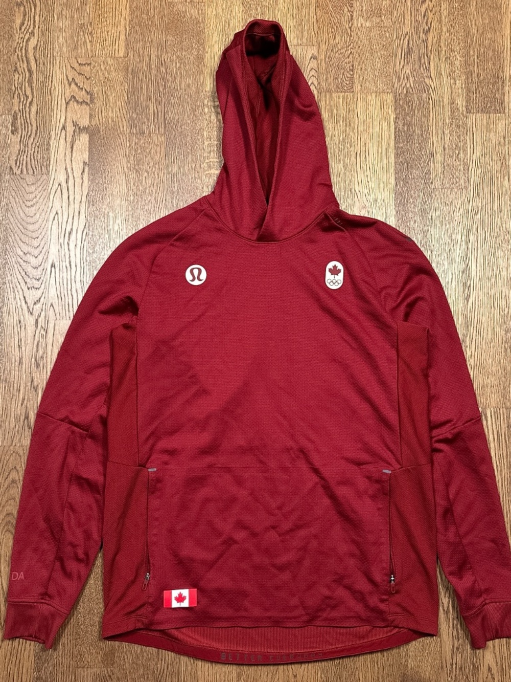 Lululemon Team Canada Olympics Textured Tech Red Hoodie Mens Large
